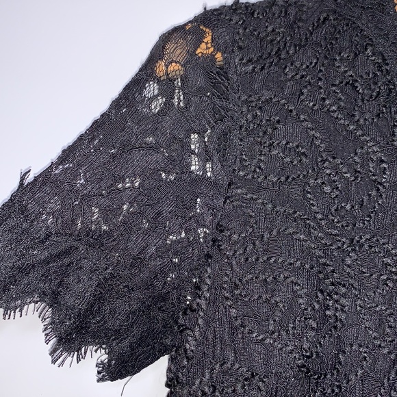 ZARA Black Lace Contrast Easy Pull On Dress - Picture 13 of 14